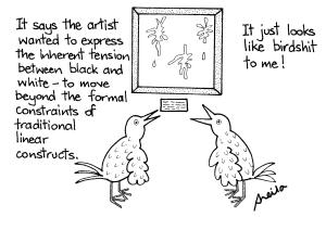 How a philistine like me views most "art" - oh how we malign those poor Philistines...
